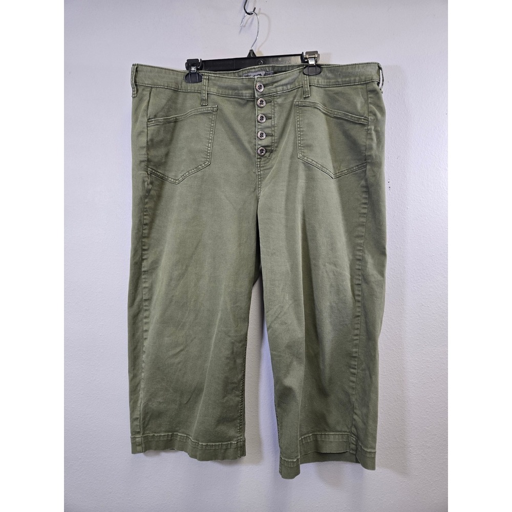 Torrid Olive Green Button Fly Utility Cropped Pants Size 22
